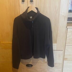 Avis Light Black Zip-Up Sweatshirt Jacket